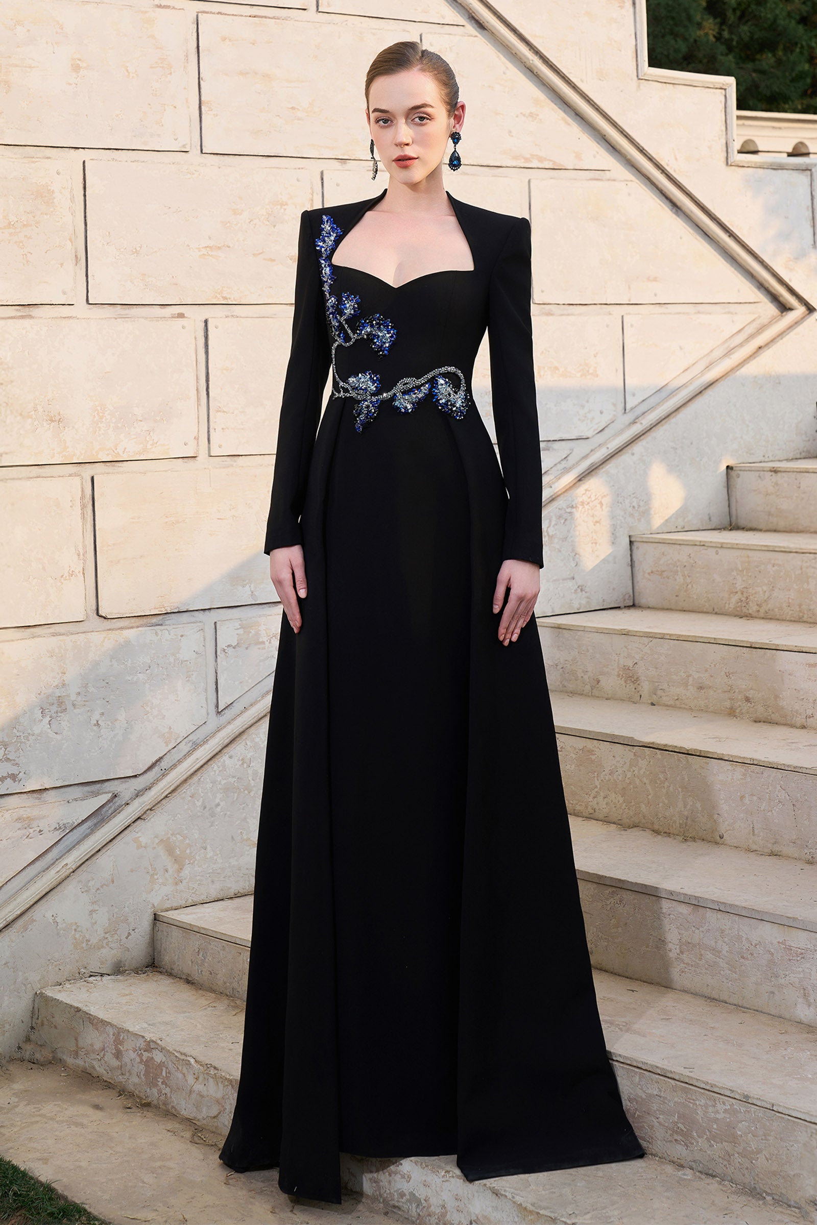 lucia maxi dress Women's Lucia Bead Maxi Dress Black XS/S/M/L/XL/XXL/Customize MEAN BLVD Black / L