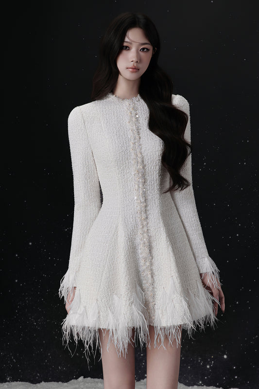 Lustre Feather Mini Dress - MEAN BLVD