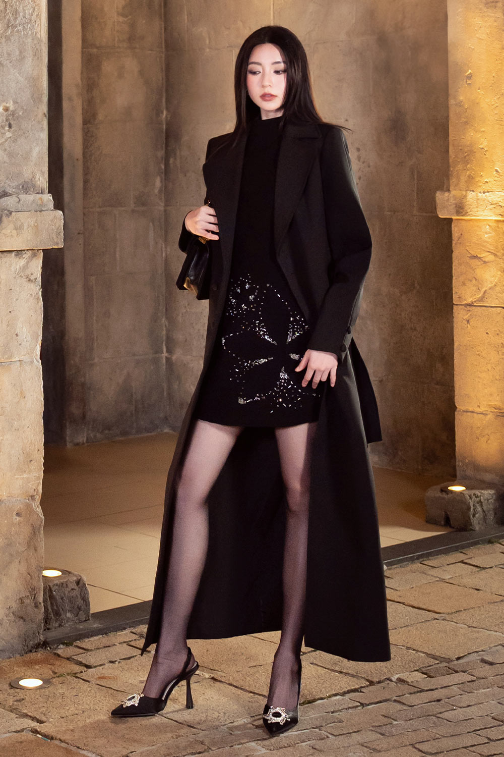 Women's Taryn Overcoat Notch Lapel Kate Ankle Length Trench Coat S/M/L/Customize Black Mean Blvd Black / M Women's Taryn Overcoat Notch Lapel Kate Ankle Length Trench Coat S/M/L/Customize Black Mean Blvd Black / M