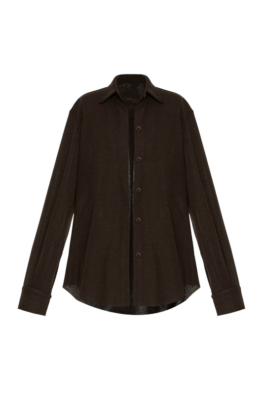 Sylvara Straight Collared Neck Jersey Shirt