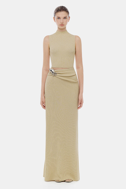 Marceline Straight Draped Skirt - MEAN BLVD