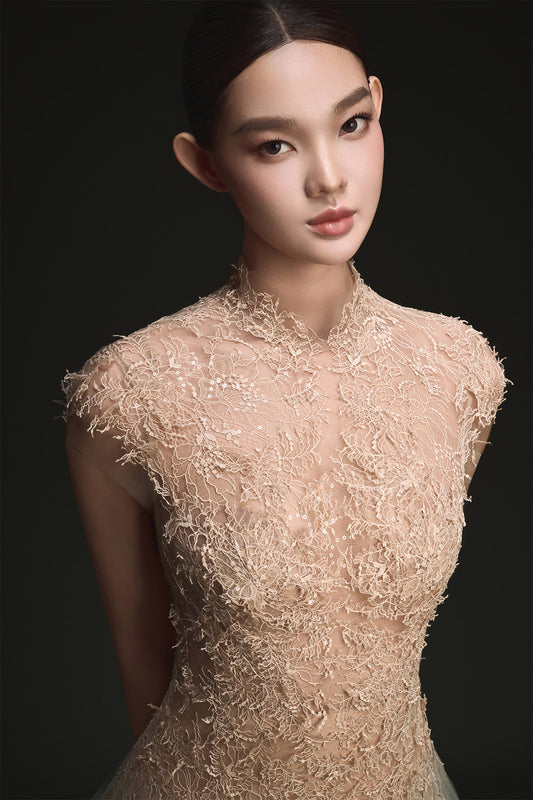 Ombré Cut-Out Lace Dress