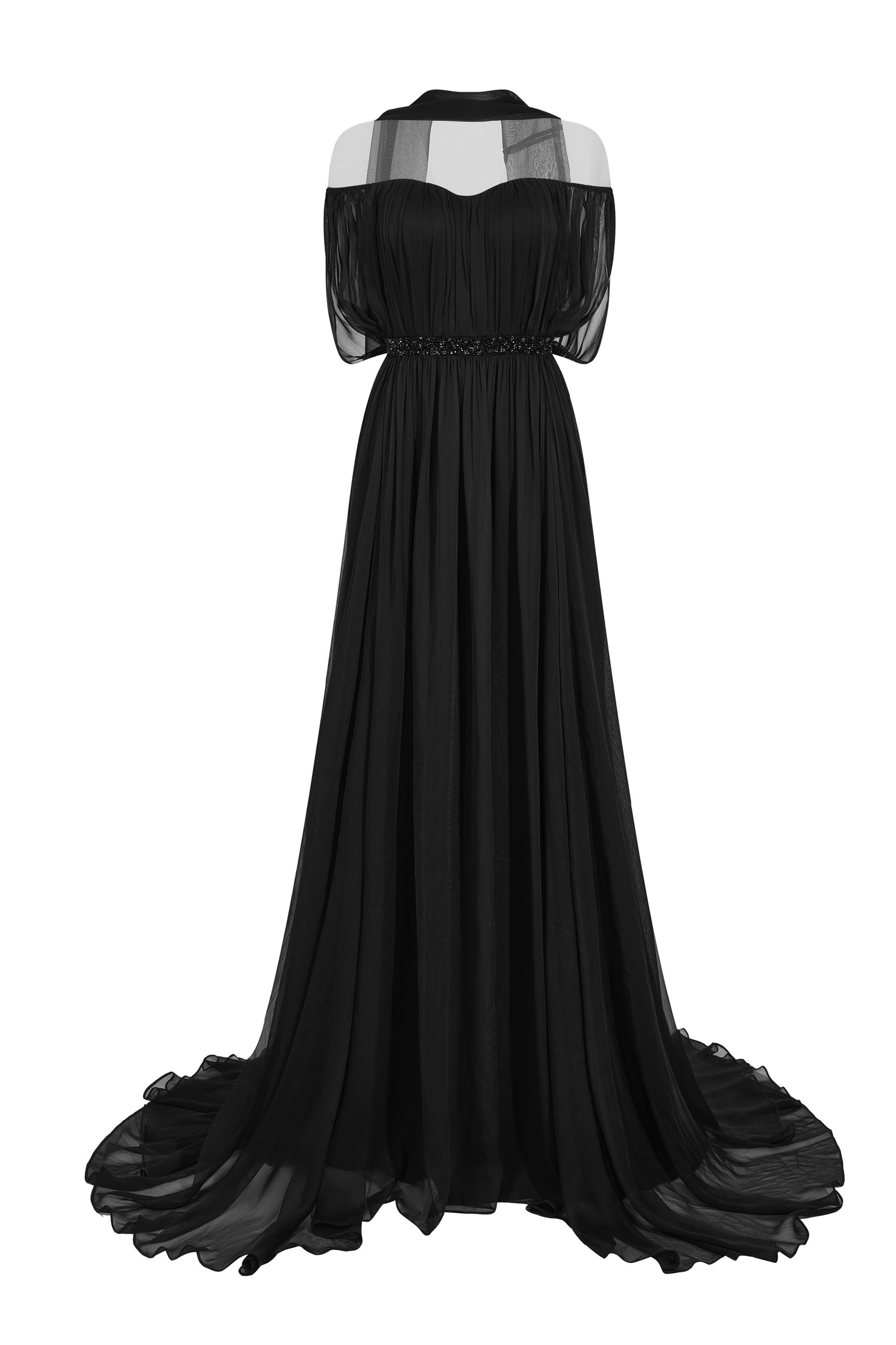 black white illusion dress Women's Muse Illusion Gathering Maxi Dress Customize Black MEAN BLVD