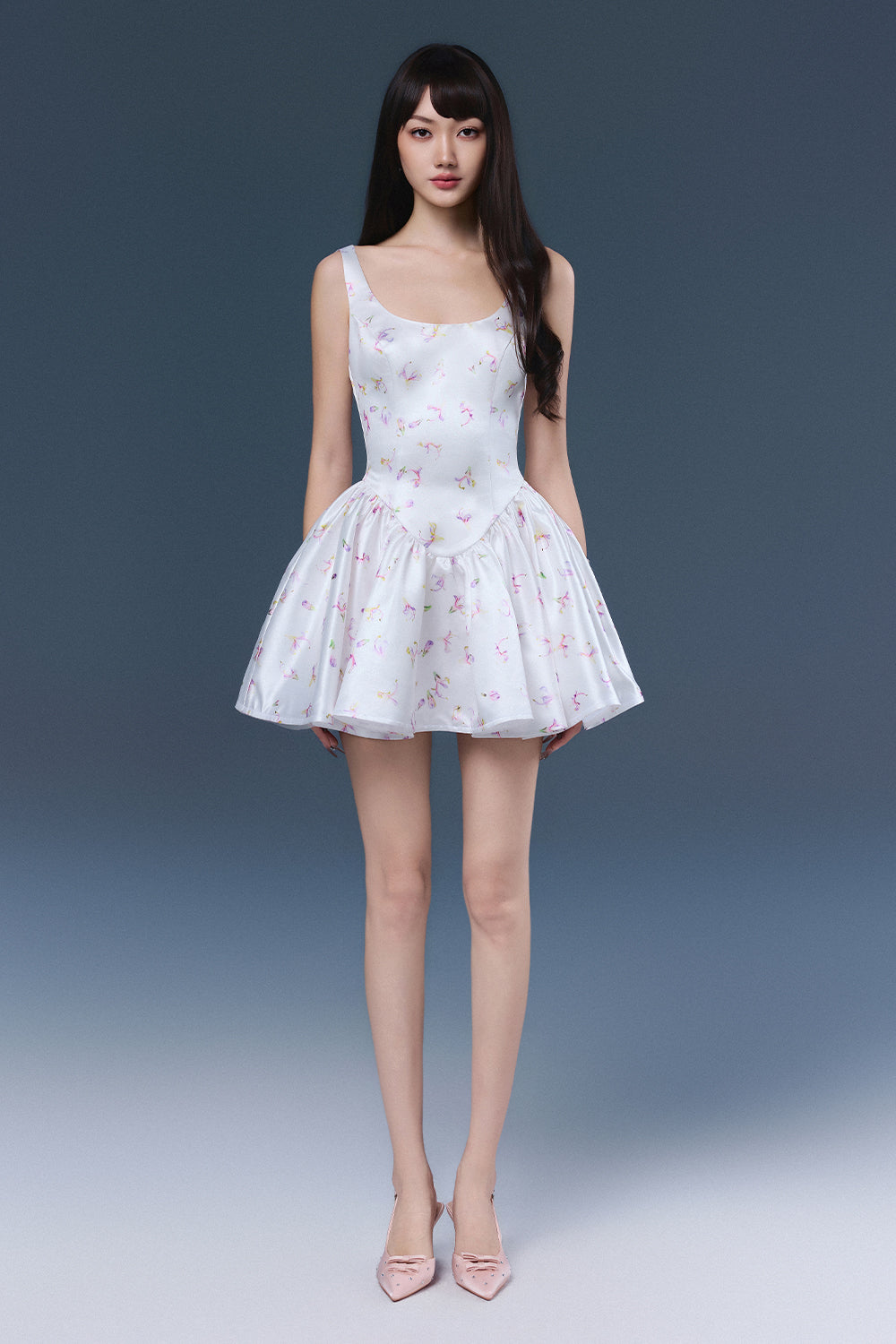 Women's Nelle Scoop Neck Mini Dress Bright White S/M/L/Customize MEAN BLVD Bright White / Customize