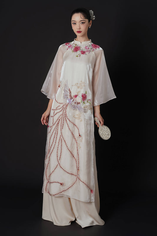 Nghinh Loan Wide Sleeve Bead Ao Dai Set - MEAN BLVD