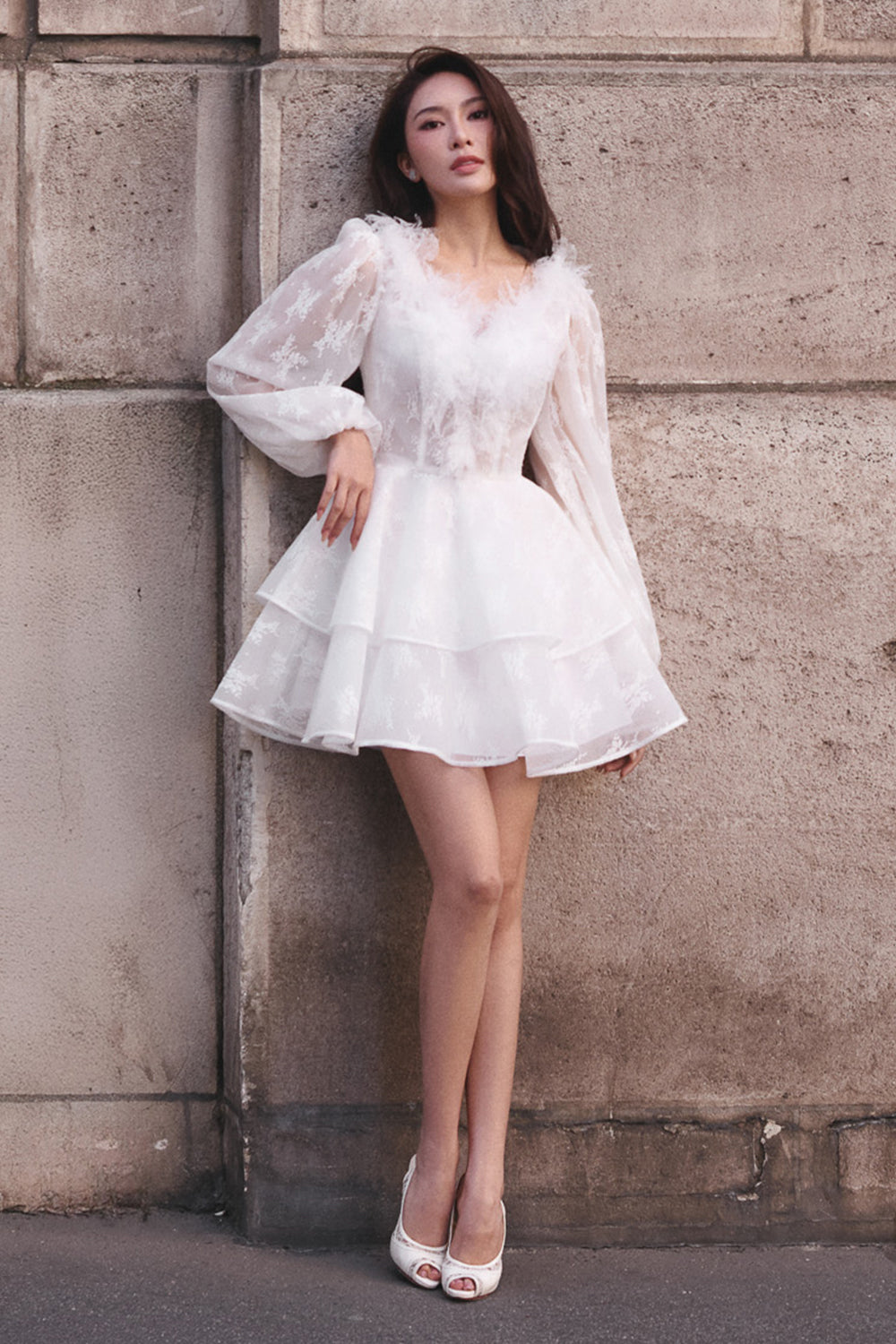 Women's Noelle A-line Mini Dress White/Cream White S/M/L MEAN BLVD White / L Women's Noelle A-line Mini Dress White/Cream White S/M/L MEAN BLVD White / L