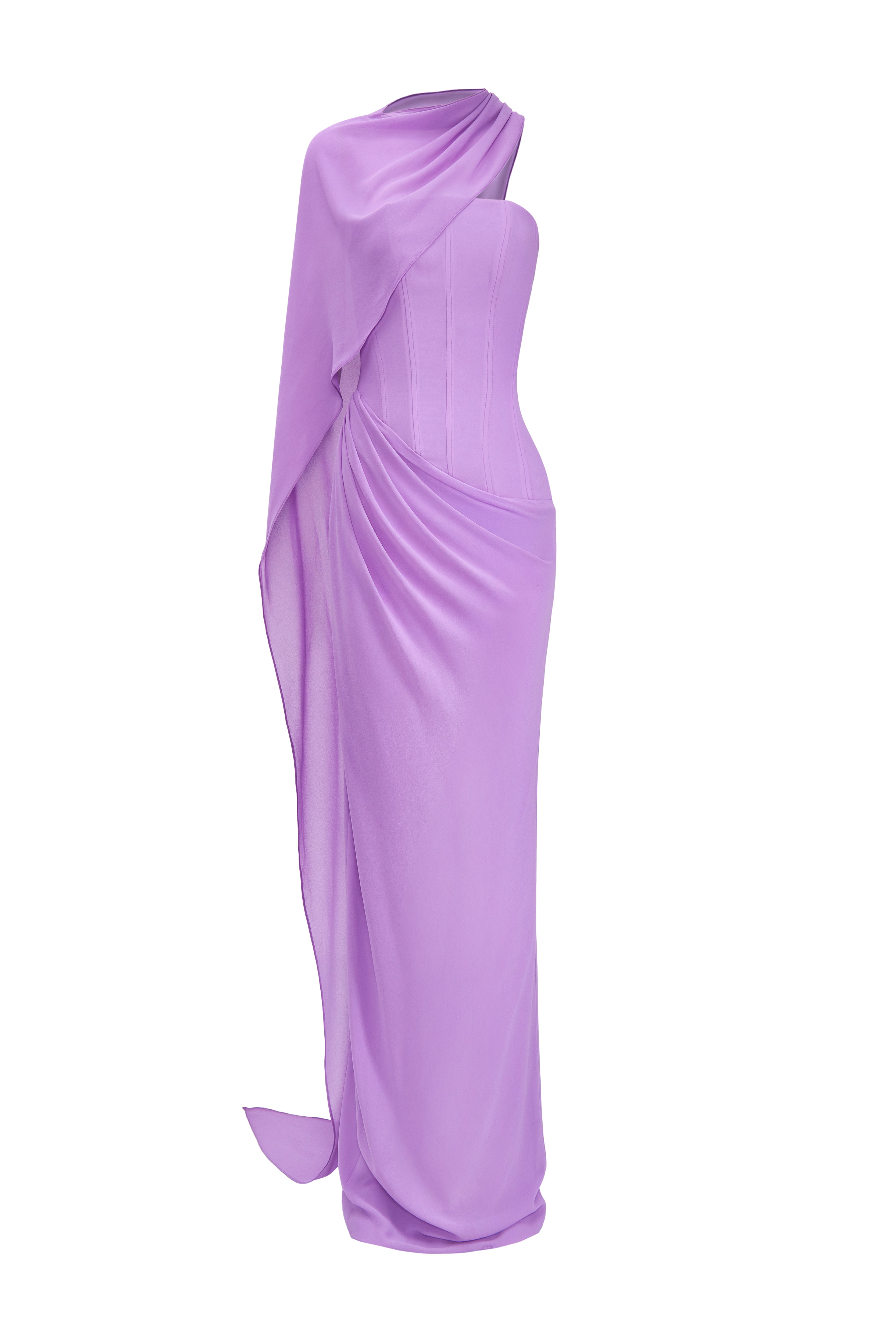 Women's Orchid Draped Maxi Dress Lavender Customize MEAN BLVD Women's Orchid Draped Maxi Dress Lavender Customize MEAN BLVD