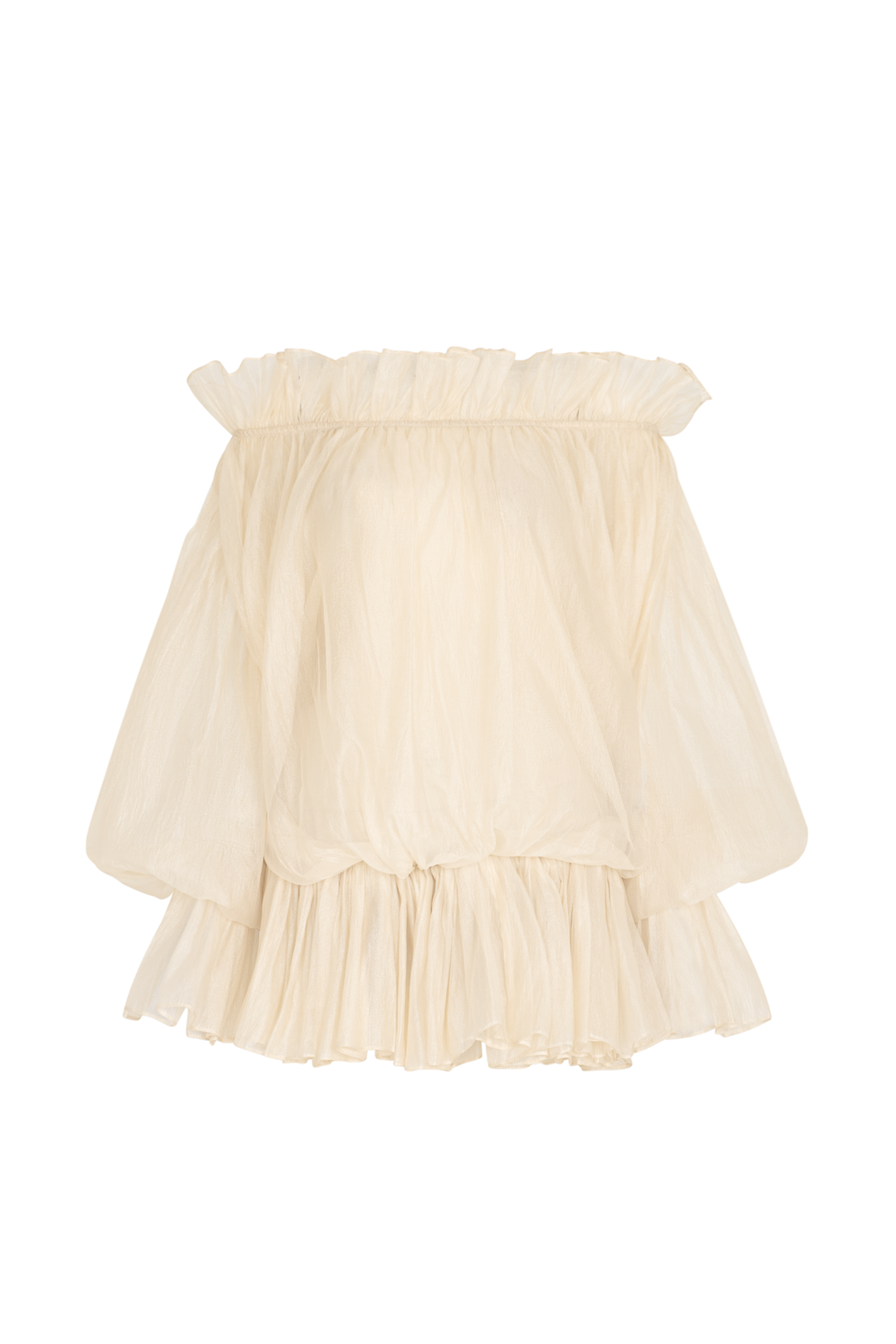 Women's Orlisse Blouson Ruffle Mini Dress XS/S/M/L/XL/Customize Pastel Yellow MEAN BLVD Pastel Yellow / S Women's Orlisse Blouson Ruffle Mini Dress XS/S/M/L/XL/Customize Pastel Yellow MEAN BLVD Pastel Yellow / S