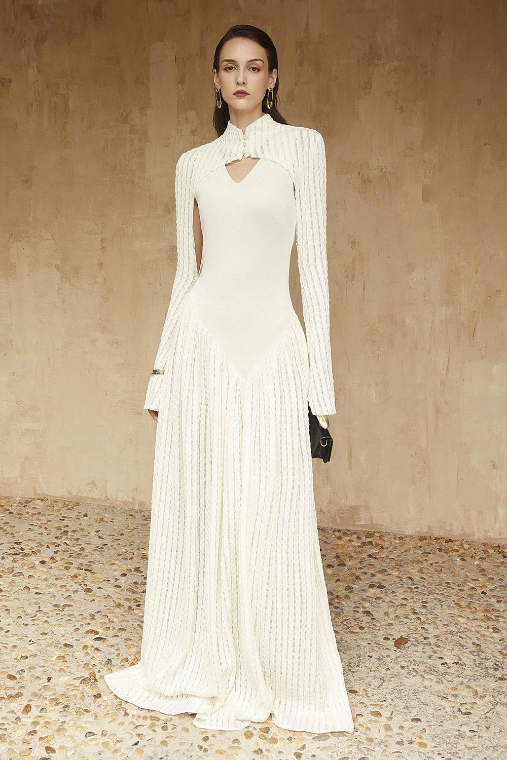 Women's Prudence Keyhole Neck Knitted Maxi Dress S/M/L/XL/XXL/Customize Ivory MEAN BLVD Women's Prudence Keyhole Neck Knitted Maxi Dress S/M/L/XL/XXL/Customize Ivory MEAN BLVD