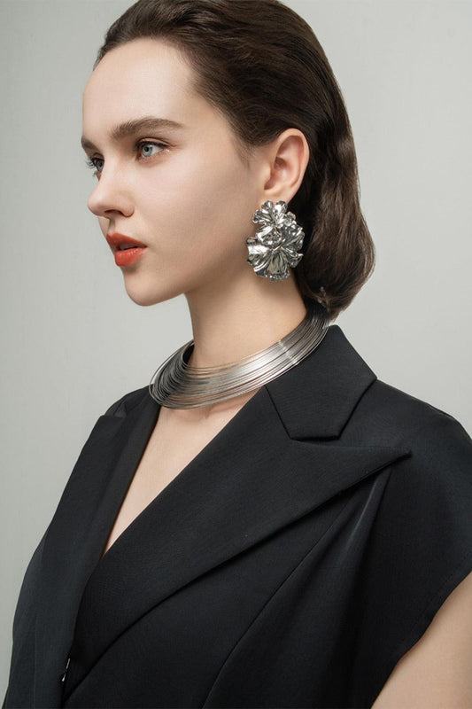 Averi Wrap Notch Lapel Polyester Midi Dress