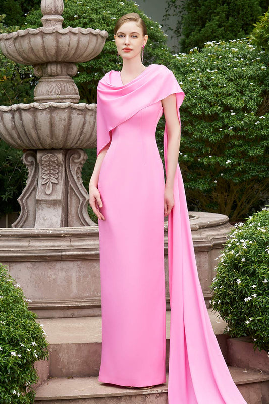 Kelly Sheath Cowl Neck Silk Floor Length Dress