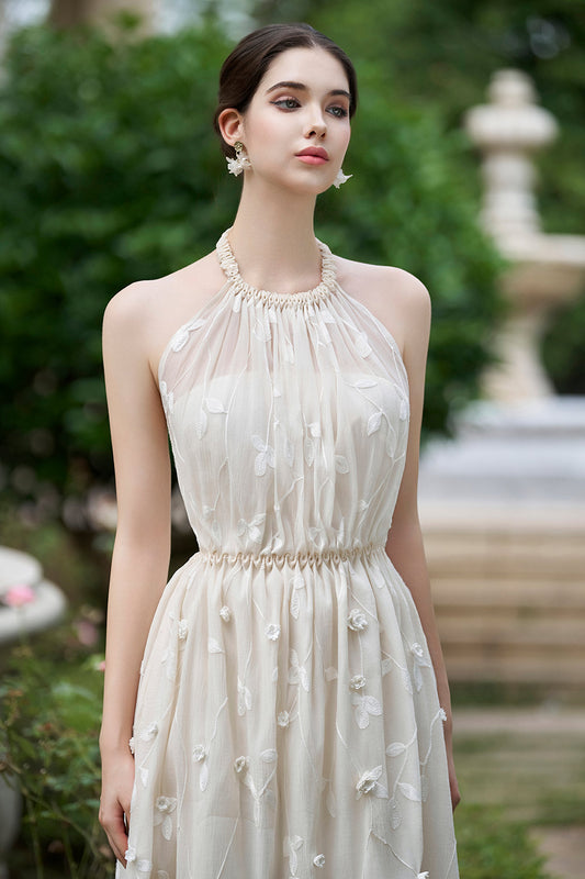 Artemis Flared Sheer Chiffon Long Length Dress