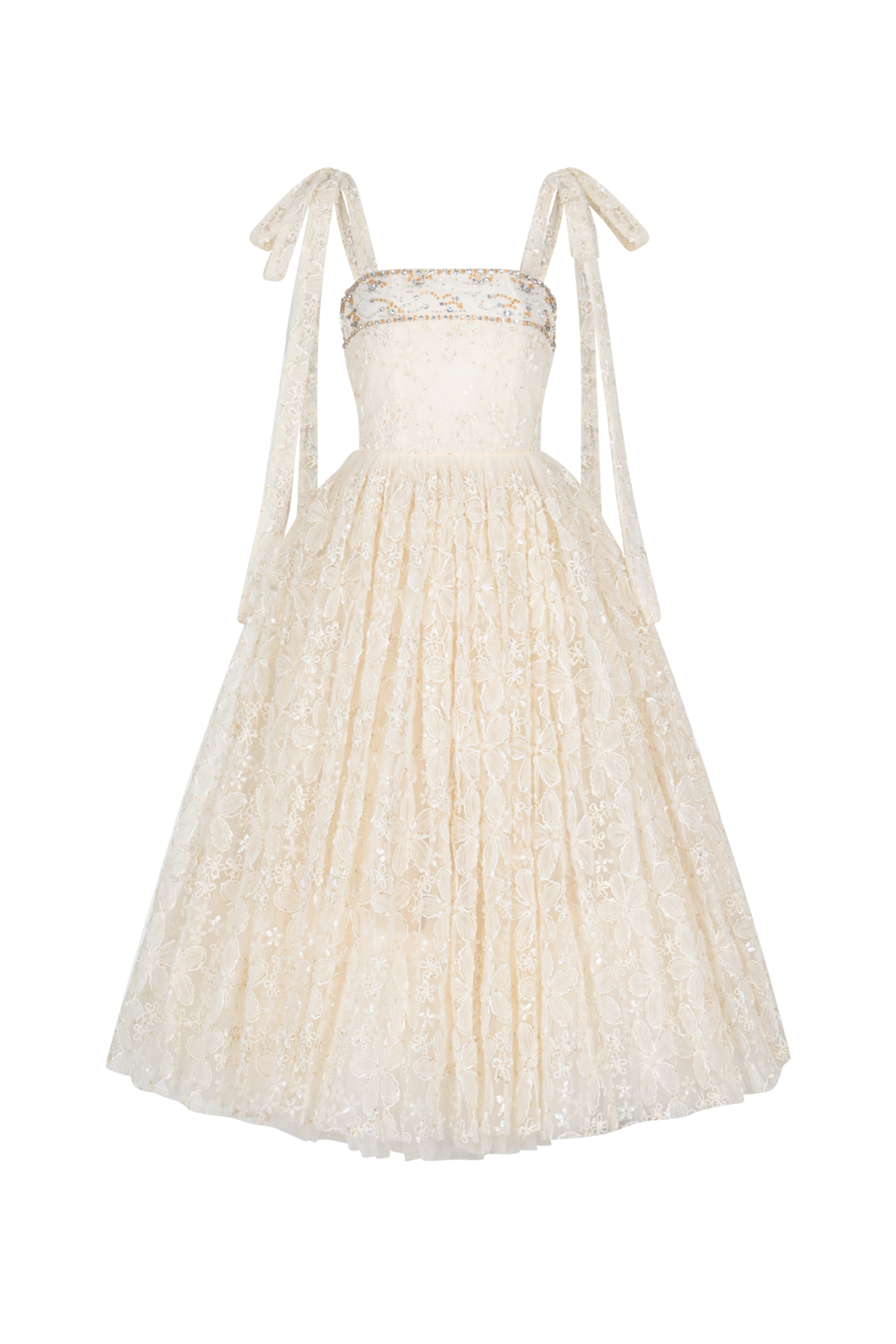 cream square neck midi dress Ravelle Square Neck Bead Midi Dress