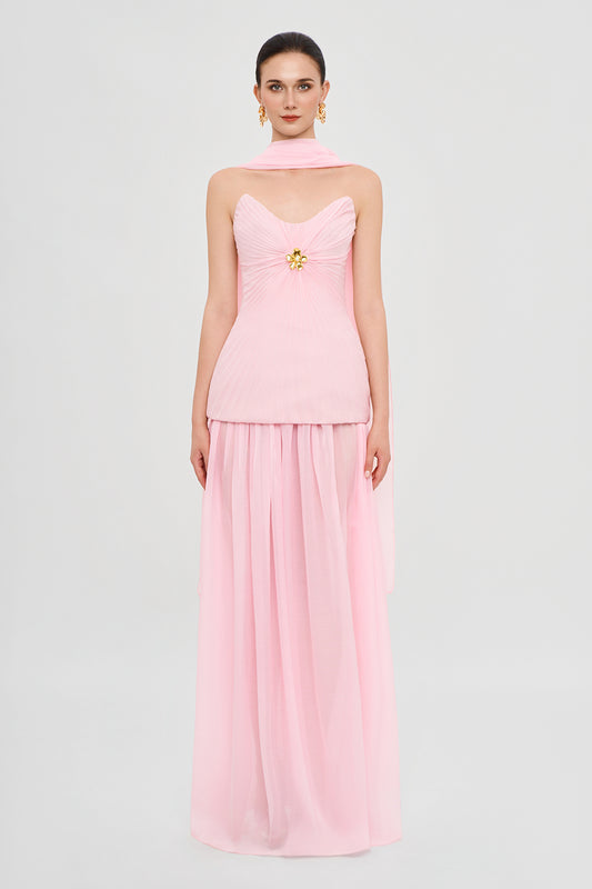 Rose Éventail Sweetheart Pleated Set - MEAN BLVD