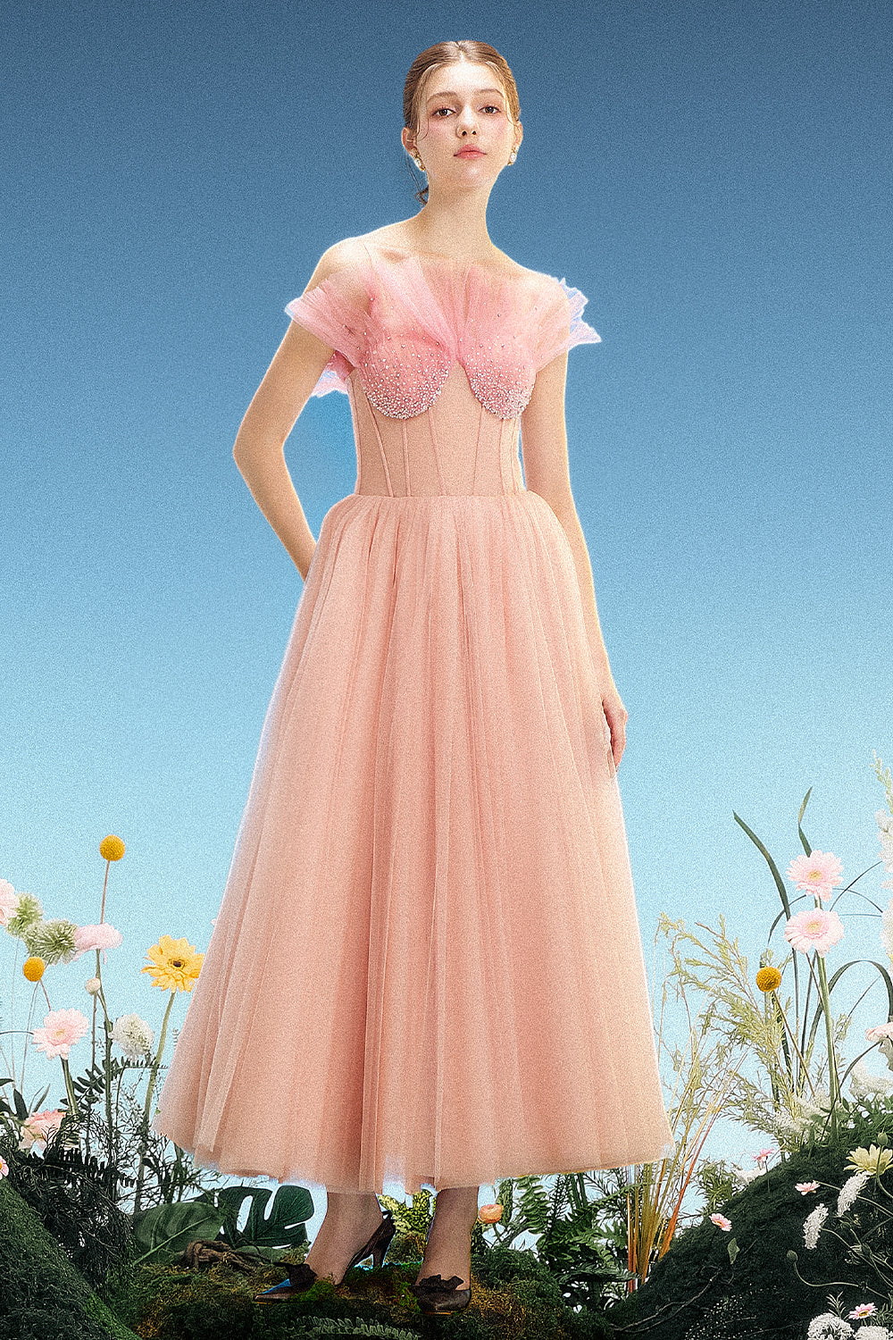midi dress dusty pink Tell Your Story Dusty Pink Ditsy Floral Midi Dress – Shop the Mint