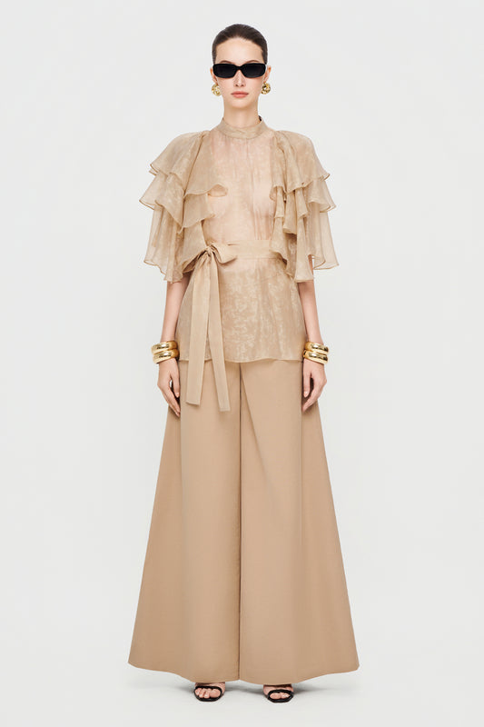 Shella Blouson Ruffle Top - MEAN BLVD