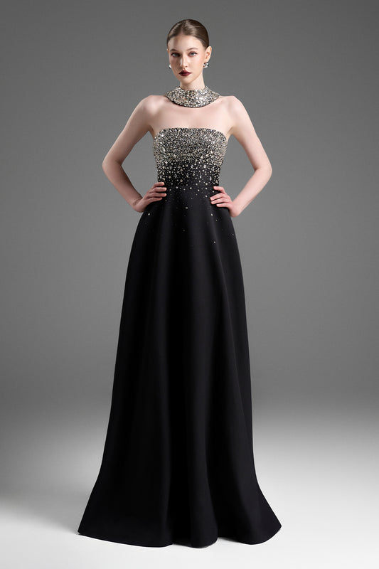 Sigrid Choker Neck Bead Maxi Dress - MEAN BLVD