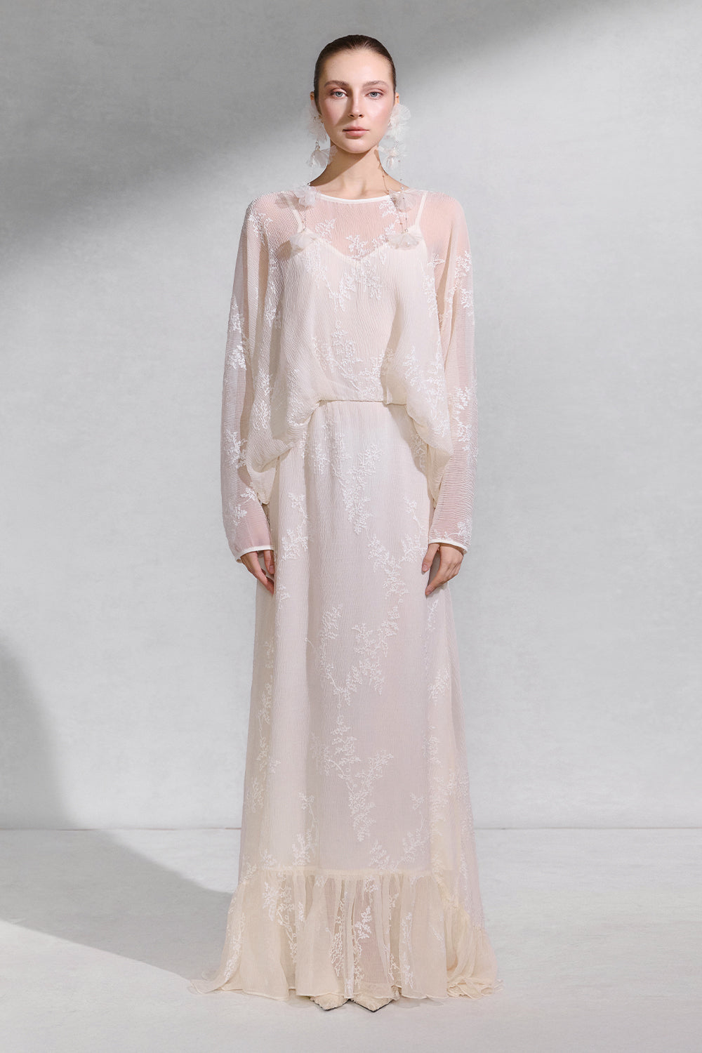 Women's Solara Boat Neck Maxi Dress Light Beige S/M/L/XL/XXL/Customize MEAN  BLVD