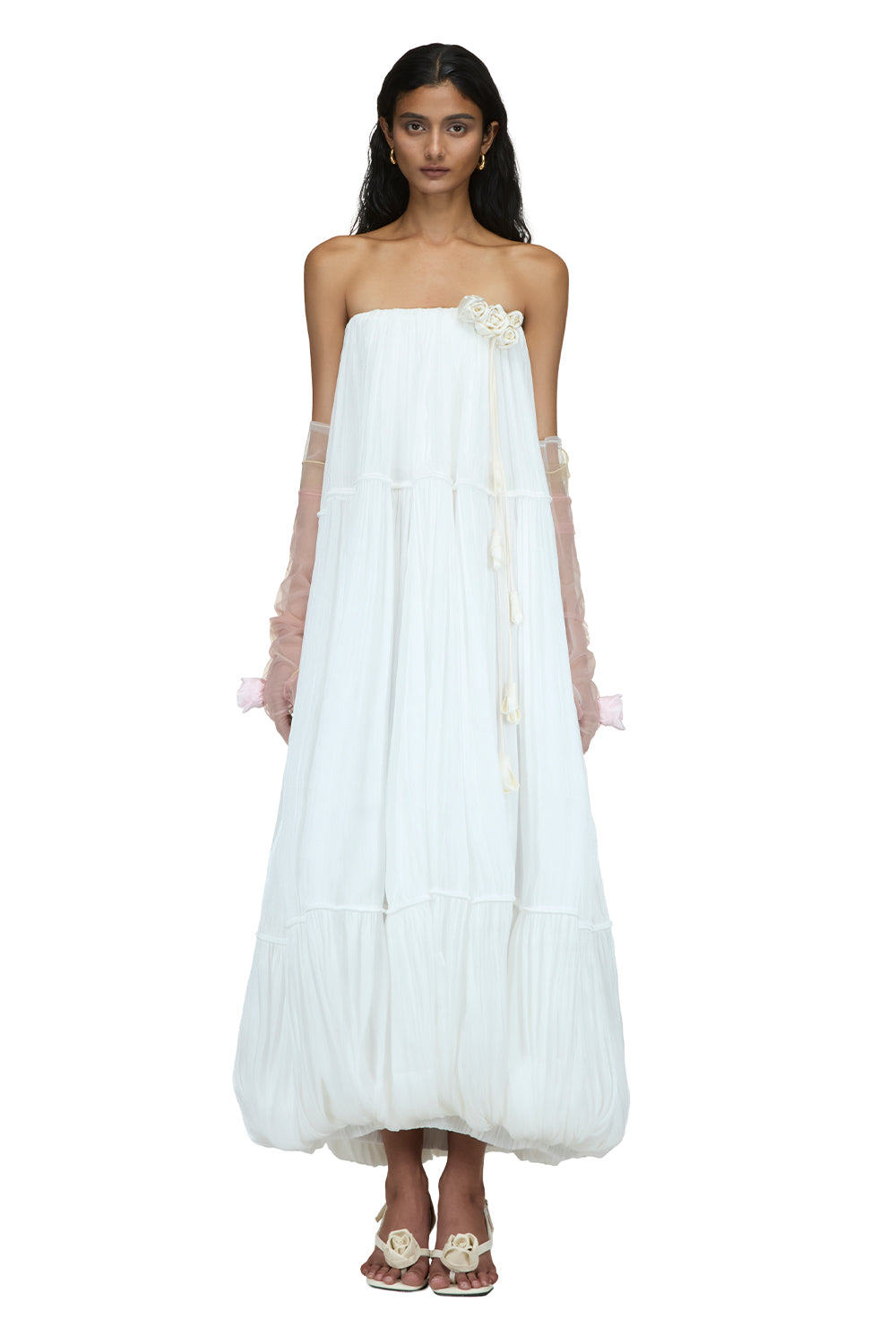 Women's Soril Bubble Maxi Dress White Freesize/Customize MEAN BLVD