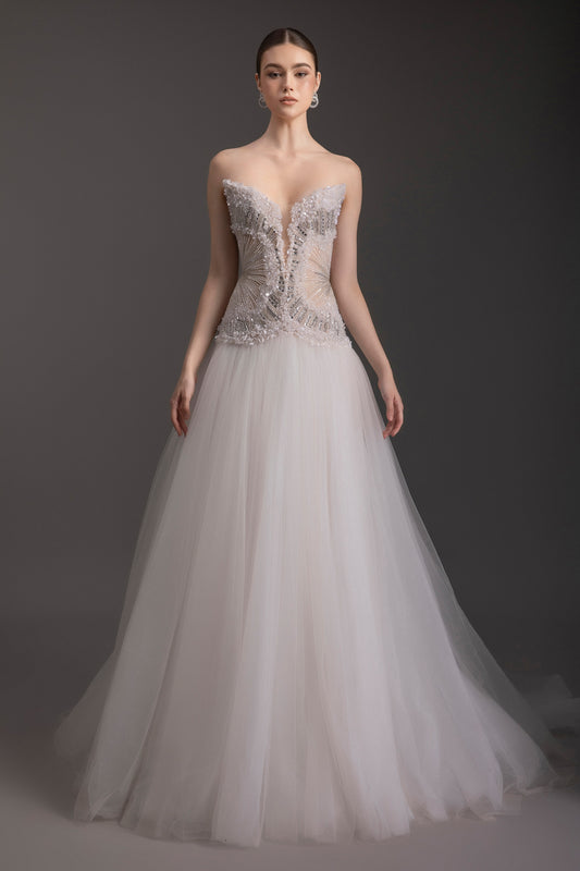 Stardust Sweetheart Rhinestone Maxi Dress - MEAN BLVD