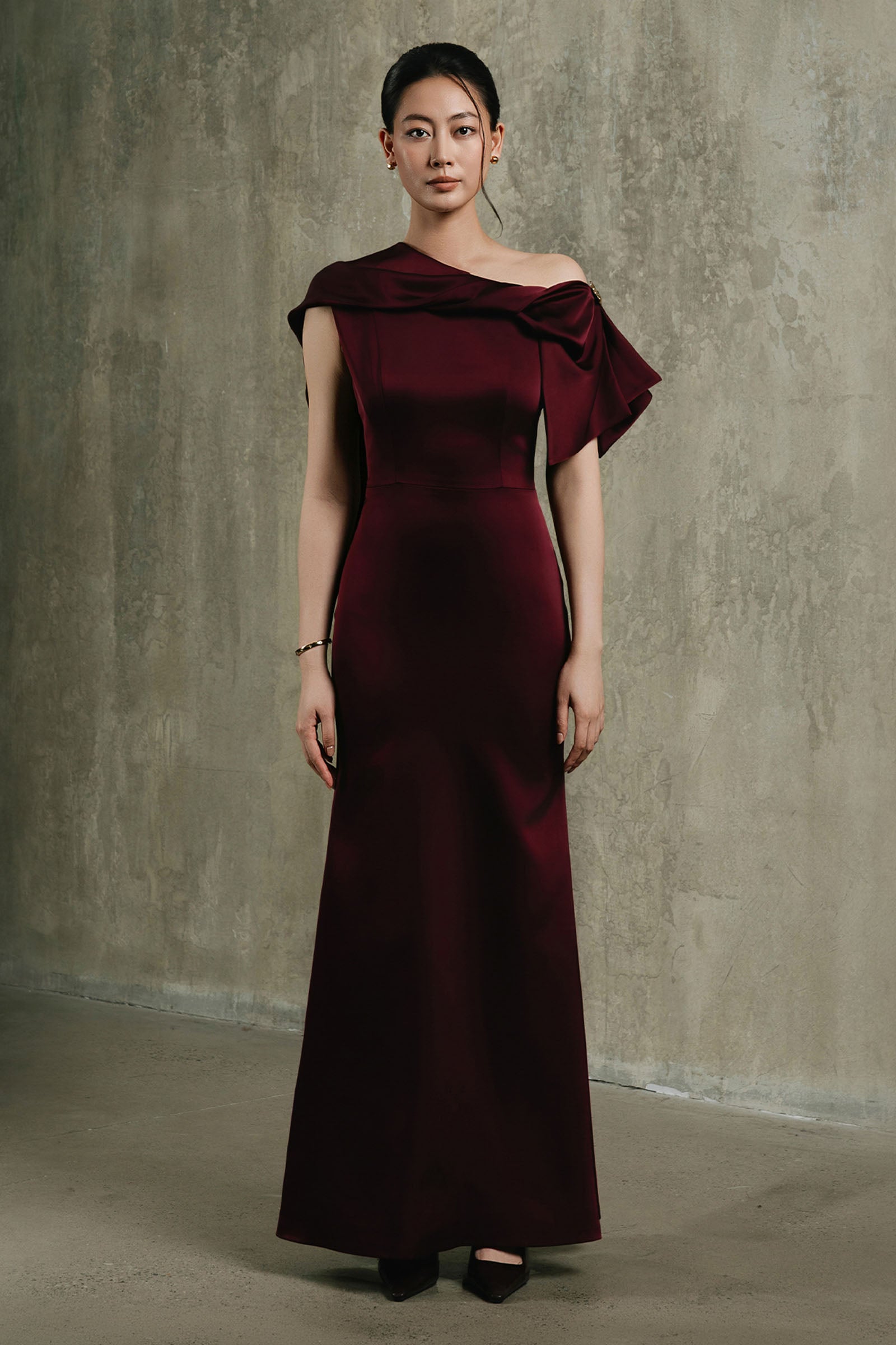 wine colored silk dress Marilyn Maxi Dress Wine