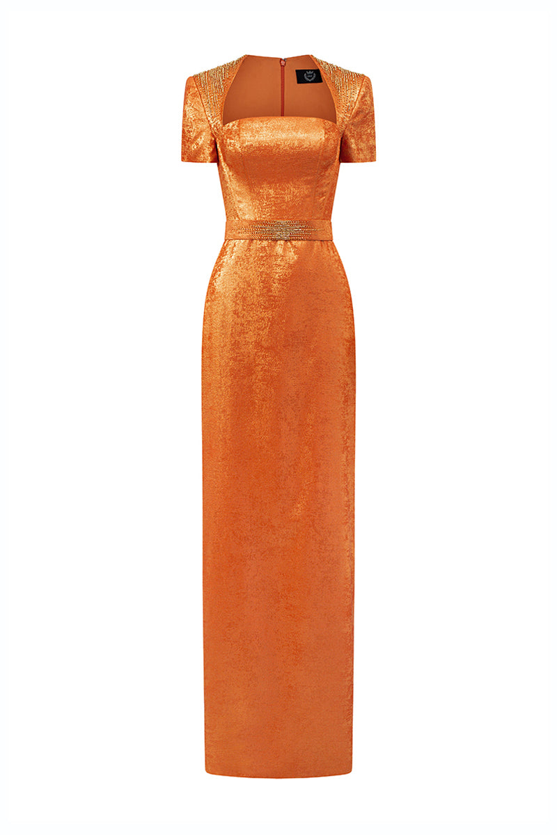 Women's Selis Trapeze Neck Maxi Dress Amber Gold/Silver Sage XS/S/M/L/XL/XXL/Customize MEAN BLVD Women's Selis Trapeze Neck Maxi Dress Amber Gold/Silver Sage XS/S/M/L/XL/XXL/Customize MEAN BLVD