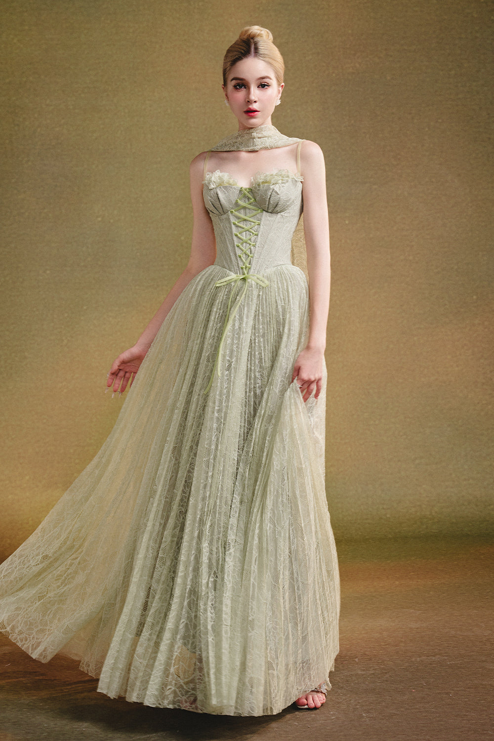 Women's Twilight Sweetheart Pleated Maxi Dress XS/S/M/L/XL/Customize Avocado MEAN BLVD Women's Twilight Sweetheart Pleated Maxi Dress XS/S/M/L/XL/Customize Avocado MEAN BLVD