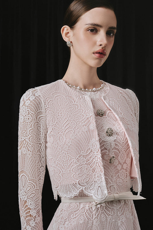 Virbet A-line Sleeveless Lace Midi Dress