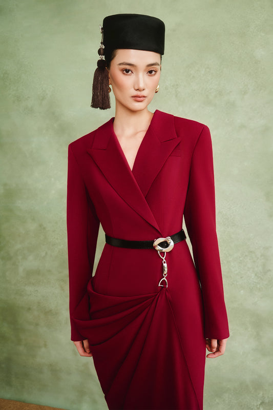 Ancona Sheath Draped Maxi Dress