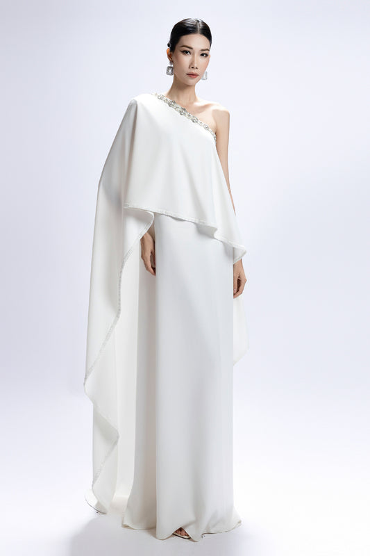 Ysabel One Shoulder Bead Maxi Dress - MEAN BLVD