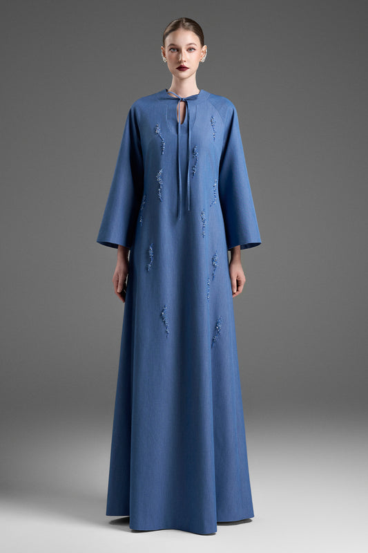 Zora Keyhole Neck Bead Maxi Dress - MEAN BLVD