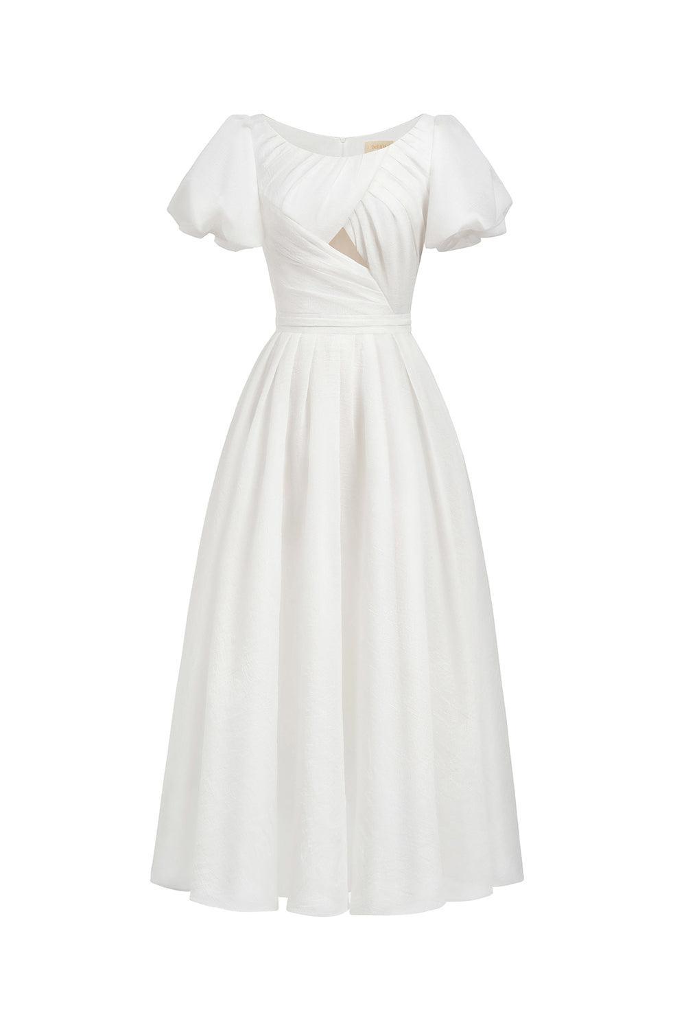 slim fit dress slacks Floral Printed Smocked Fit & Flare Puff Sleeves Maxi Dress XL main image 0