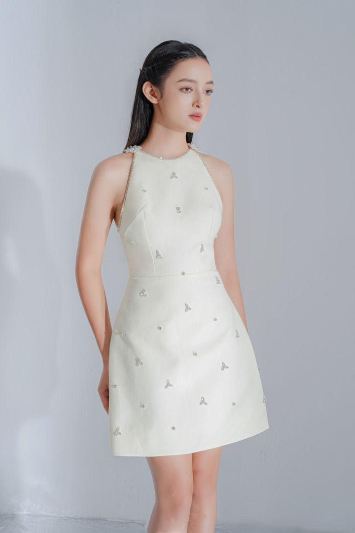 Althea A-line Sleeveless Jacquard Mini Dress - MEAN BLVD
