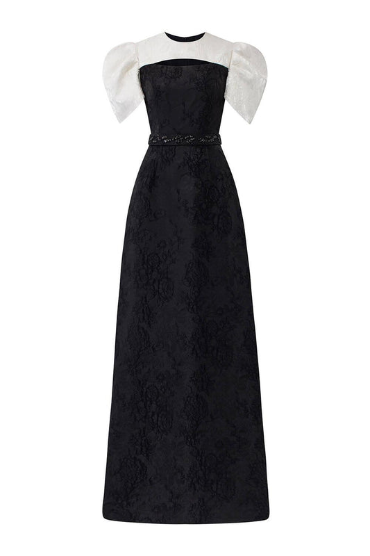 Ambrosia A-line Cut-Out Jacquard Floor Length Dress - MEAN BLVD