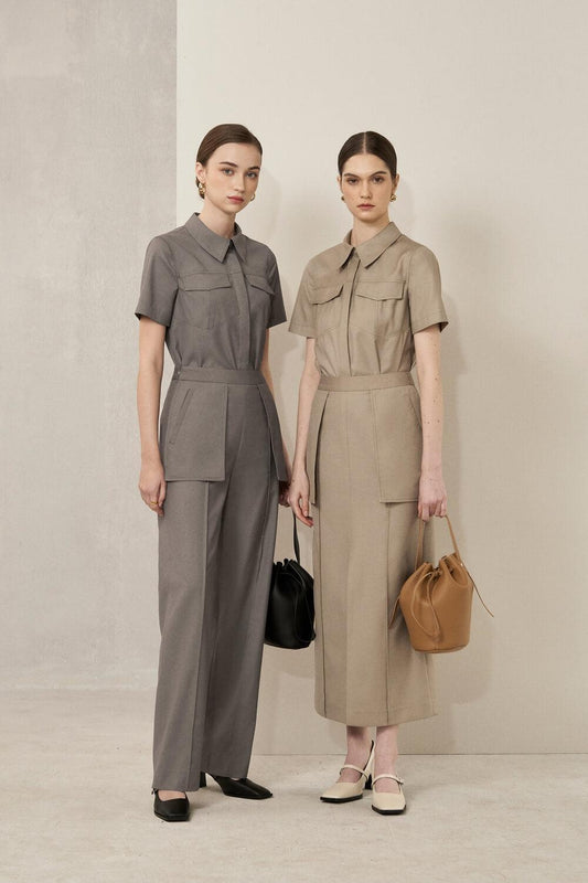 Anaya Straight Flap Pocket Polycotton Shirt - MEAN BLVD