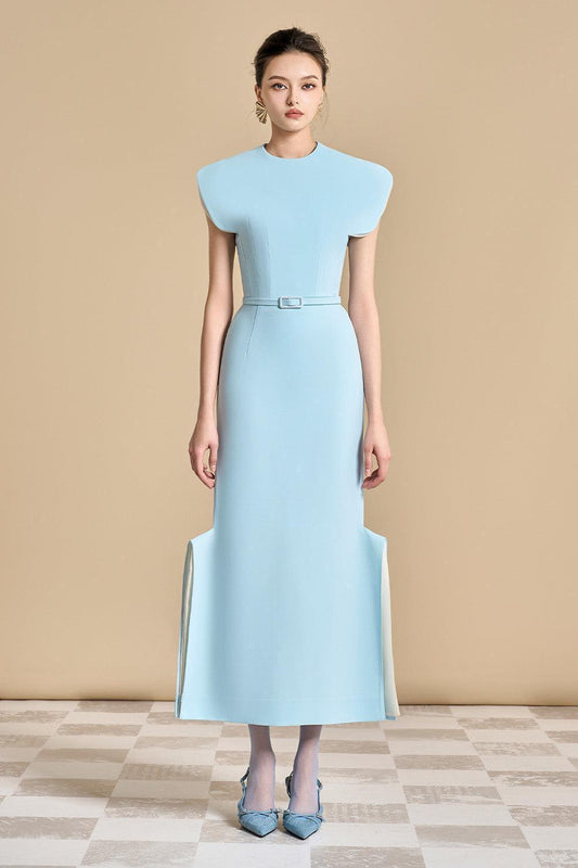 Aster Sheath Cap Sleeved Polyester Ankle Length Dress - MEAN BLVD