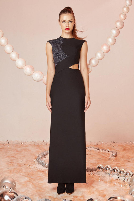 Astrid Sheath High Neck Wool Cotton Ankle Length Dress - MEAN BLVD