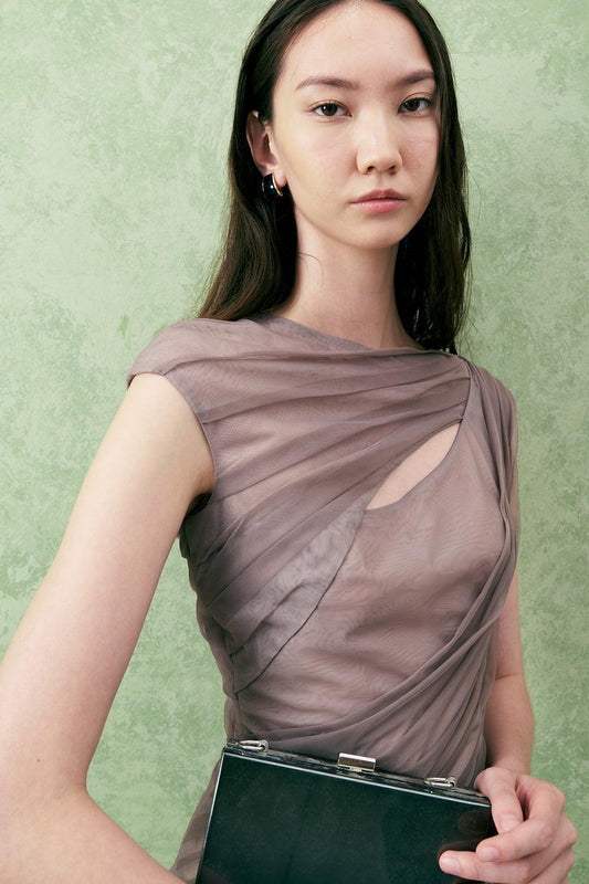 Balsam Bodycon Cap Sleeved Tulle Top - MEAN BLVD