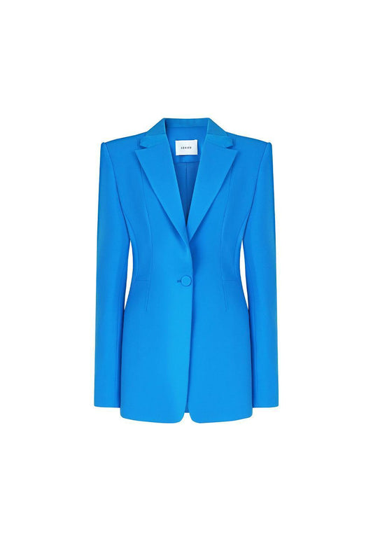 Barker Structured Square Shoulder Crepe Blazer - MEAN BLVD