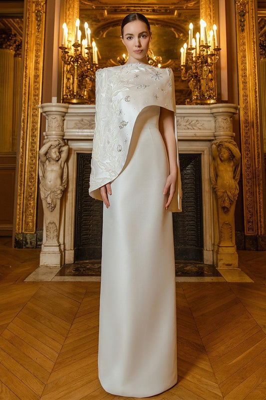 Beaming Sheath Asymmetric Taffeta Floor Length Set - MEAN BLVD