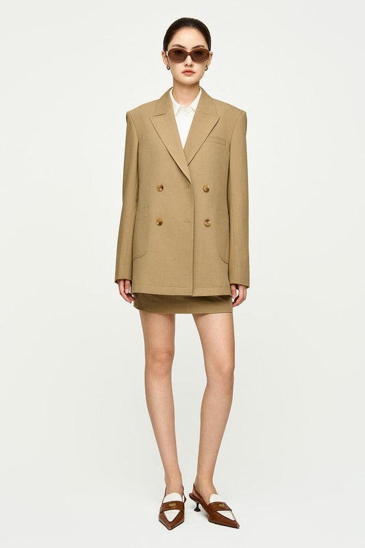 Beverly Straight Peak Lapel Cotton Denim Blazer - MEAN BLVD