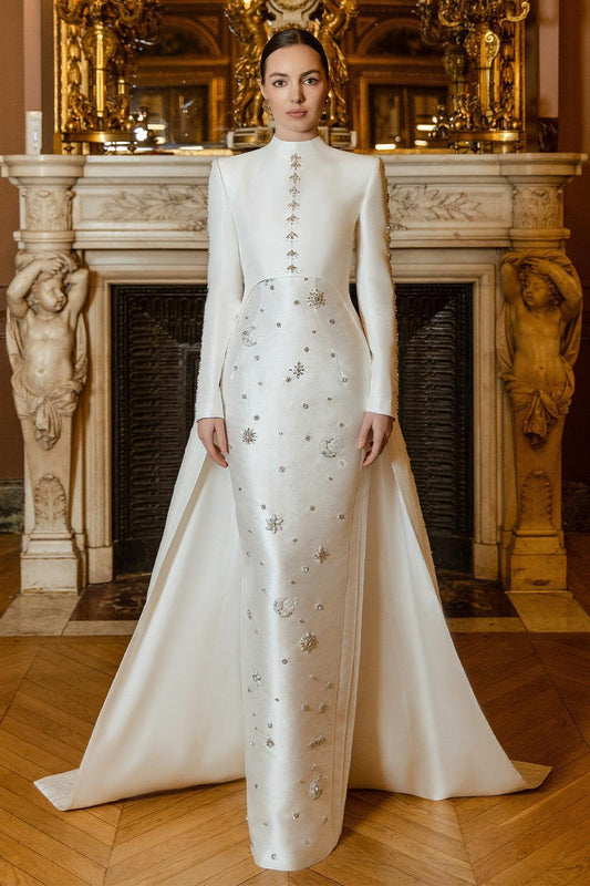 Blessed Sheath Extended Flap Taffeta Floor Length Set - MEAN BLVD