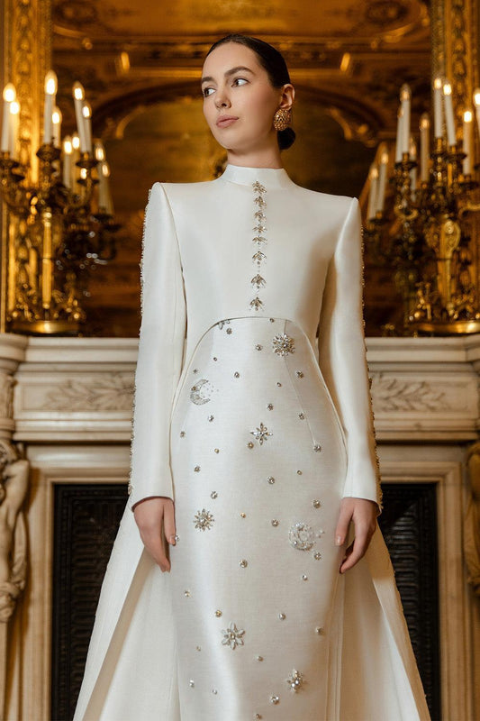 Blessed Sheath Extended Flap Taffeta Floor Length Set - MEAN BLVD