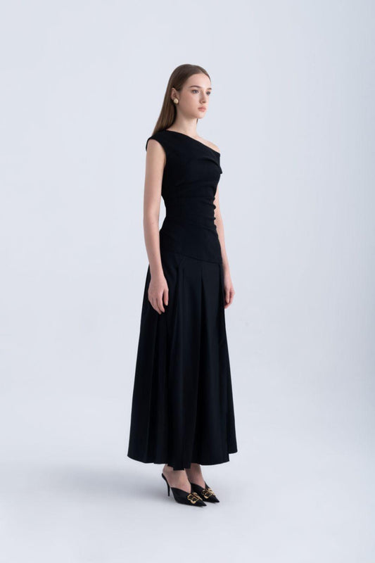 Bridget Bodycon Asymmetric Shoulder Foam Top - MEAN BLVD