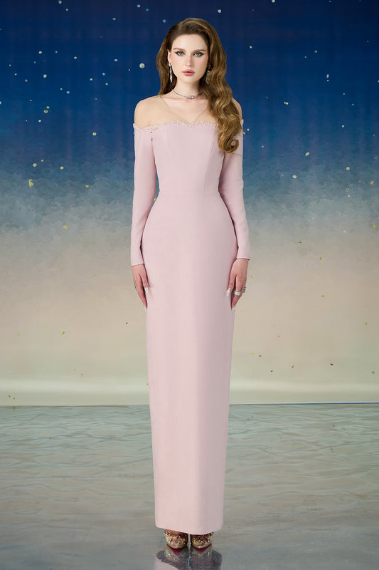 Novella Pencil Illusion Neck Polyester Ankle Length Dress