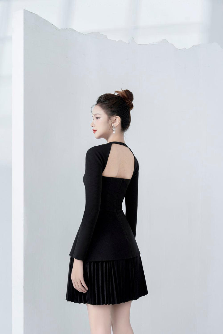 Callie A-line Backless Velvet Mini Dress - MEAN BLVD