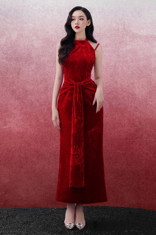 Canes Sheath Sleeveless Velvet Midi Dress - MEAN BLVD