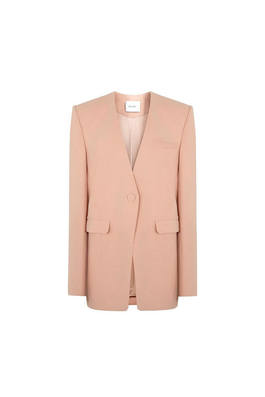 Cheddar Straight Lapelless Crepe Blazer - MEAN BLVD