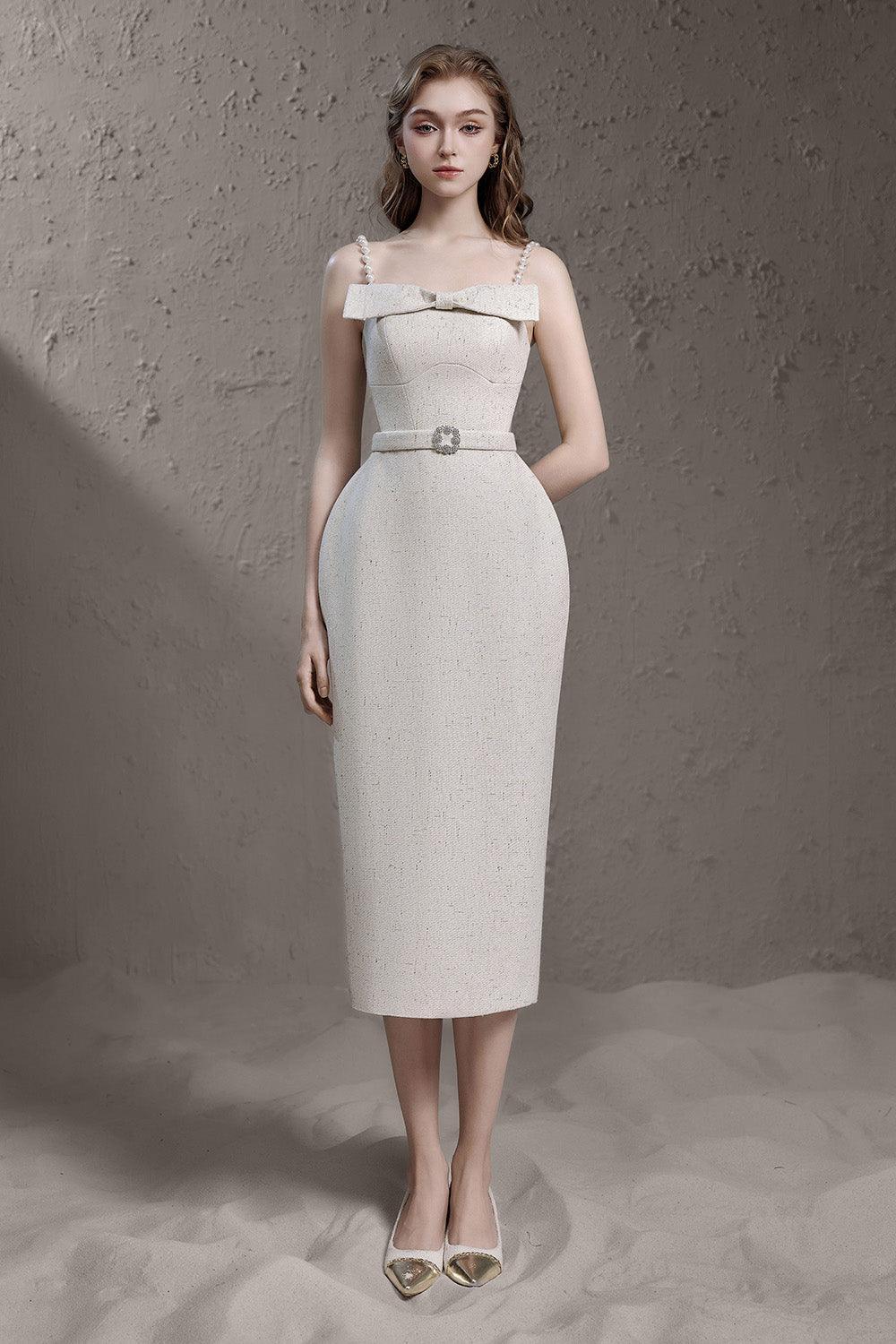 Women's Cherly Pegged Square Neck Canvas Calf Length Dress S/M/L/Customize Beige MEAN BLVD Beige / S Women's Cherly Pegged Square Neck Canvas Calf Length Dress S/M/L/Customize Beige MEAN BLVD Beige / S