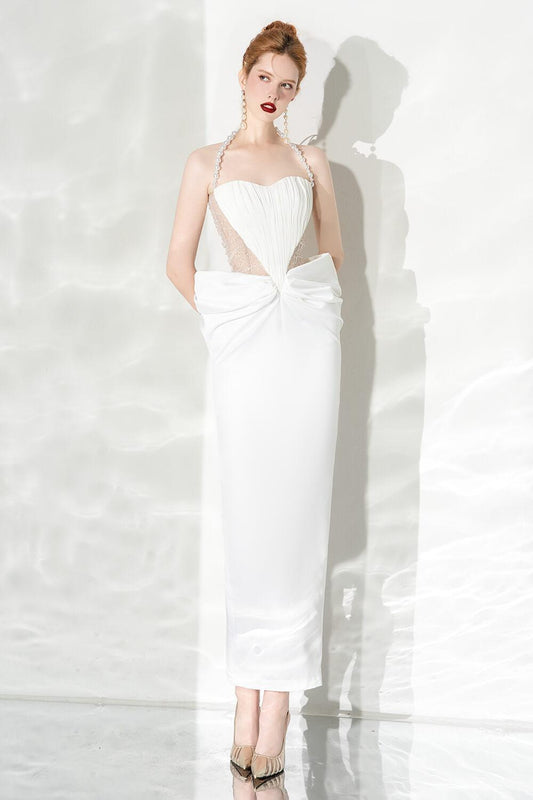 Clarity Halter Sleeveless Cotton Spandex Ankle Length Dress - MEAN BLVD